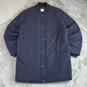 RVCA Wool Blend Coat Womens Medium (10) Gray Snap Front Minimal Jacket